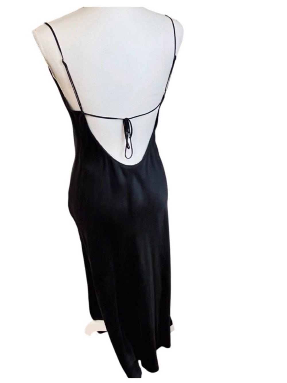 Vintage 90's Victoria's Secret 100% Silk black Maxi slip Chemise sexy slip dress - Picture 7 of 9